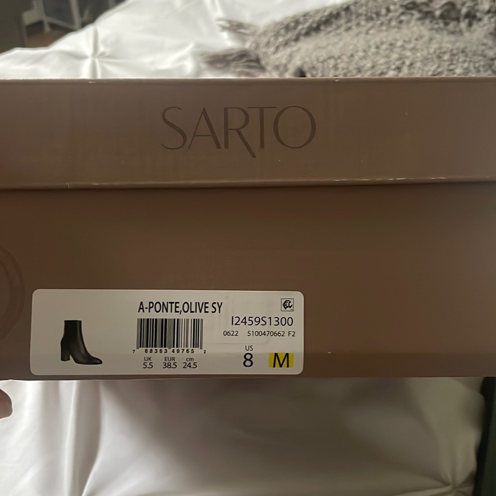 Franco Sarto olive ankle booties